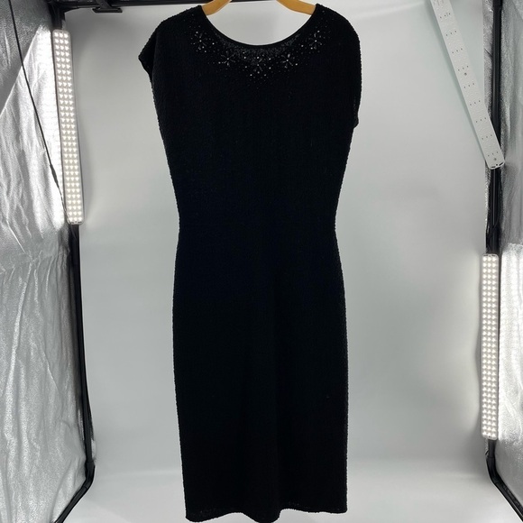 Leslie Fay Dresses & Skirts - Vintage Leslie Fay Knit Little Black Midi Dress Jackie‎ O 60s Style